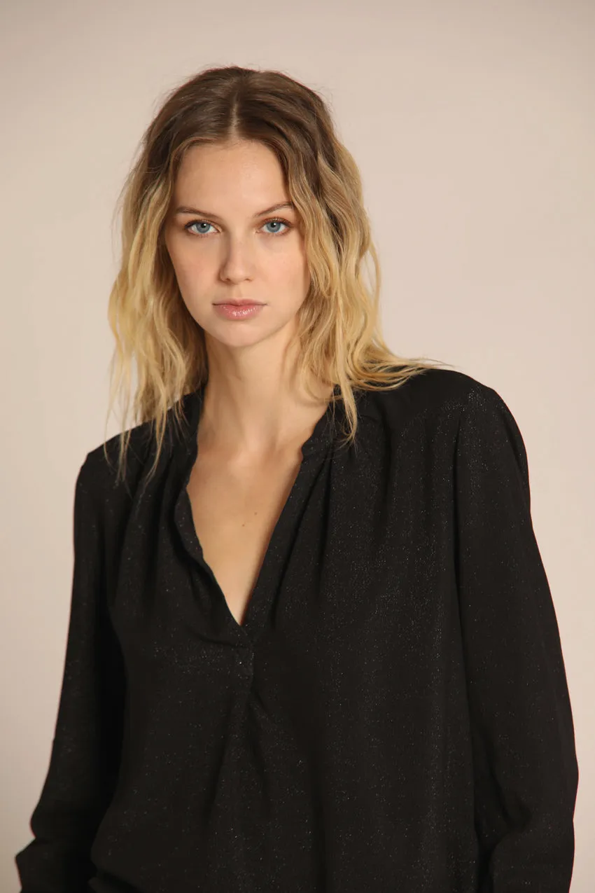 Adele women's viscose lurex shirt with long sleeve