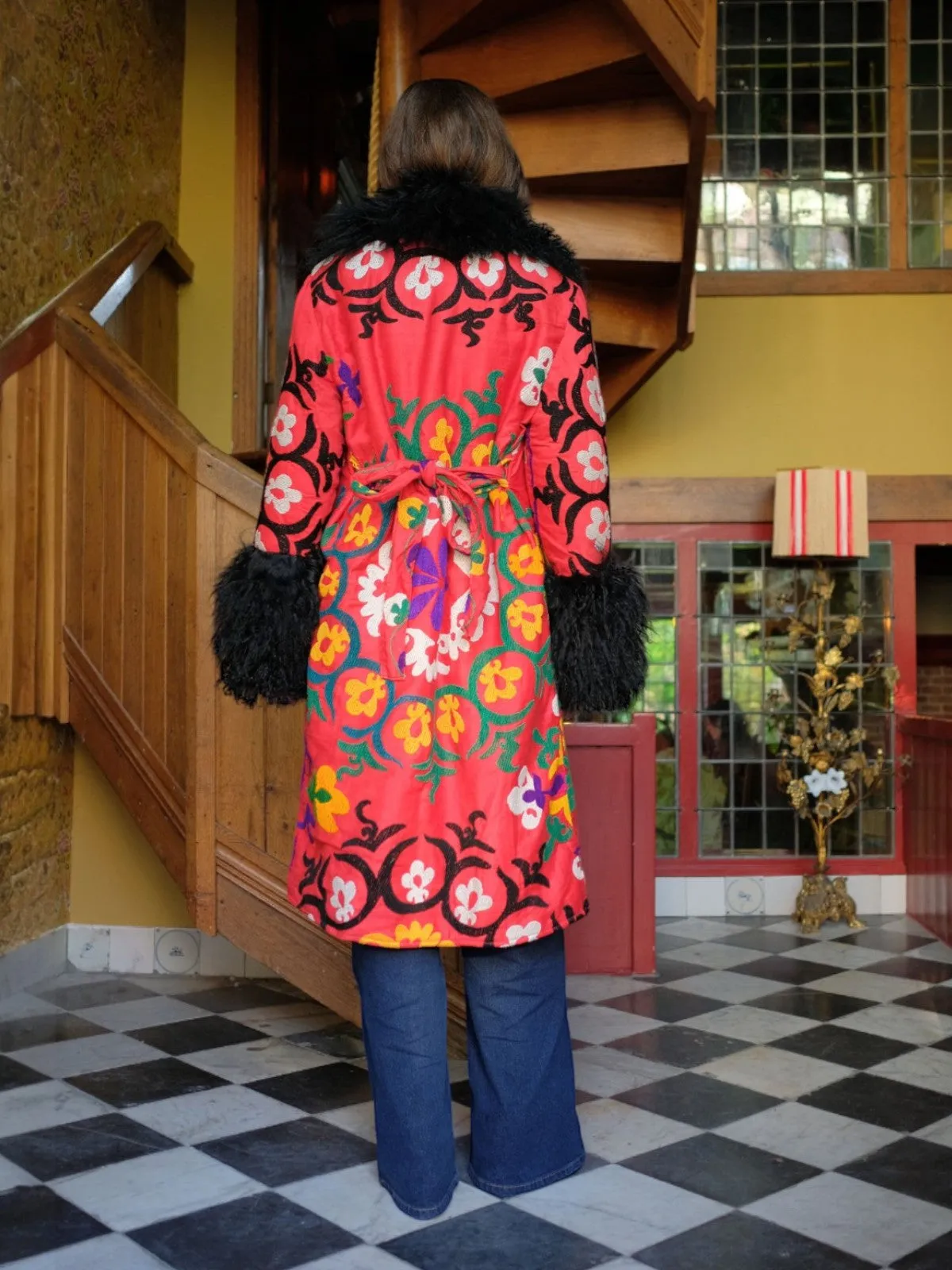 Aisara Wrap Coat - L | Multi/Pink