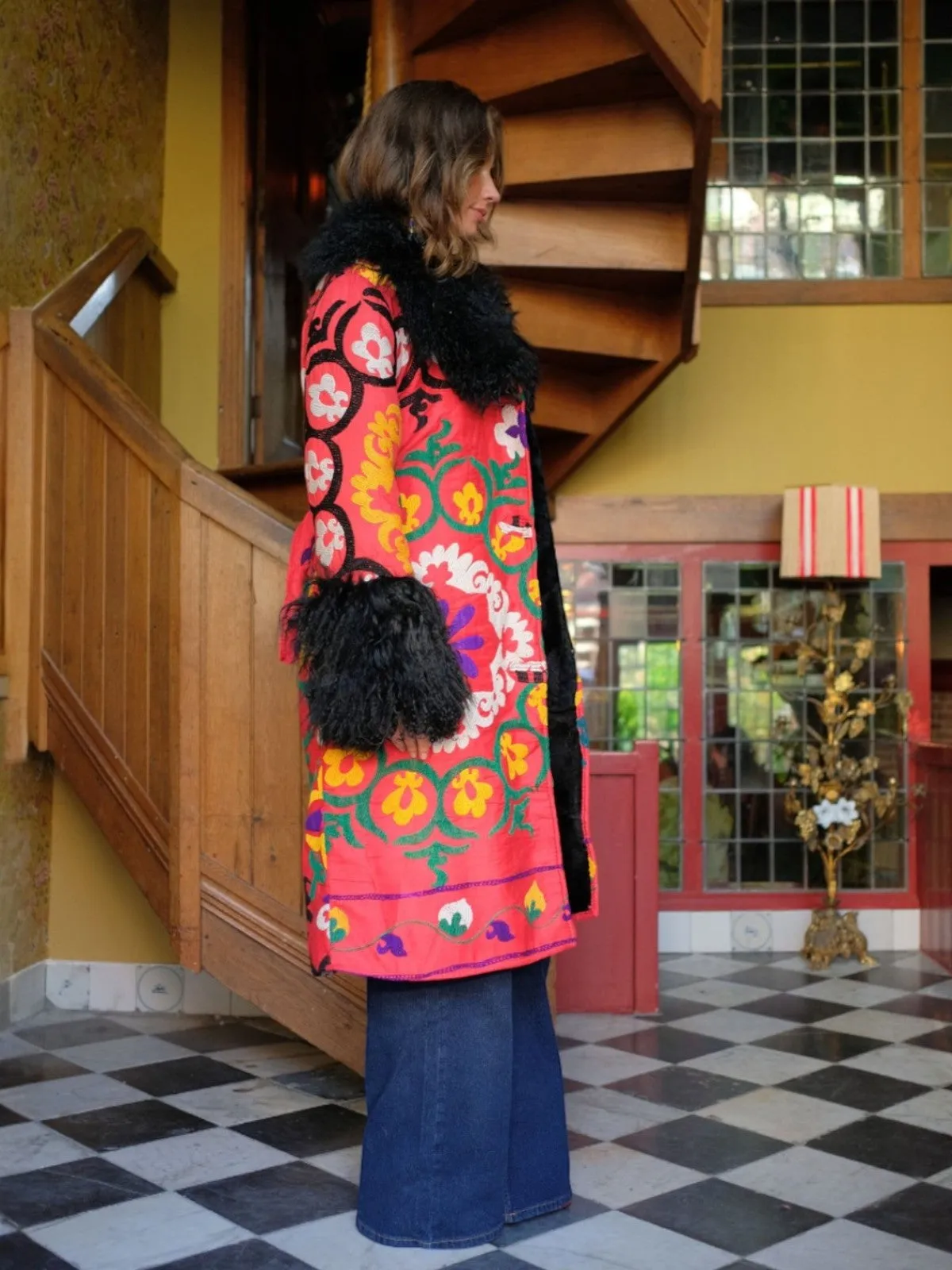 Aisara Wrap Coat - L | Multi/Pink