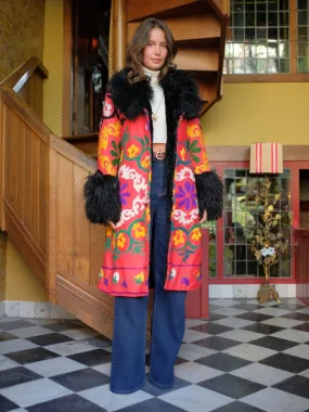 Aisara Wrap Coat - L | Multi/Pink
