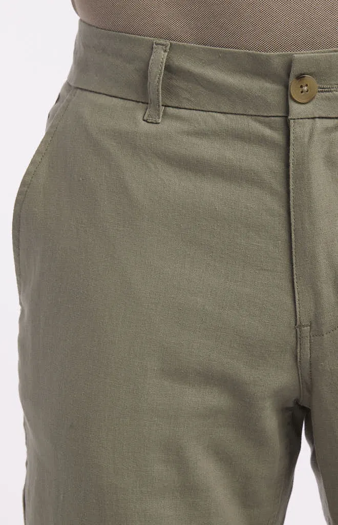 Ben Sherman Cotton Linen Flat Front Pant