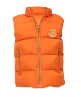 Boys Puffer Vest, Kids Padded Sleeveless Winter Outerwear - Orange