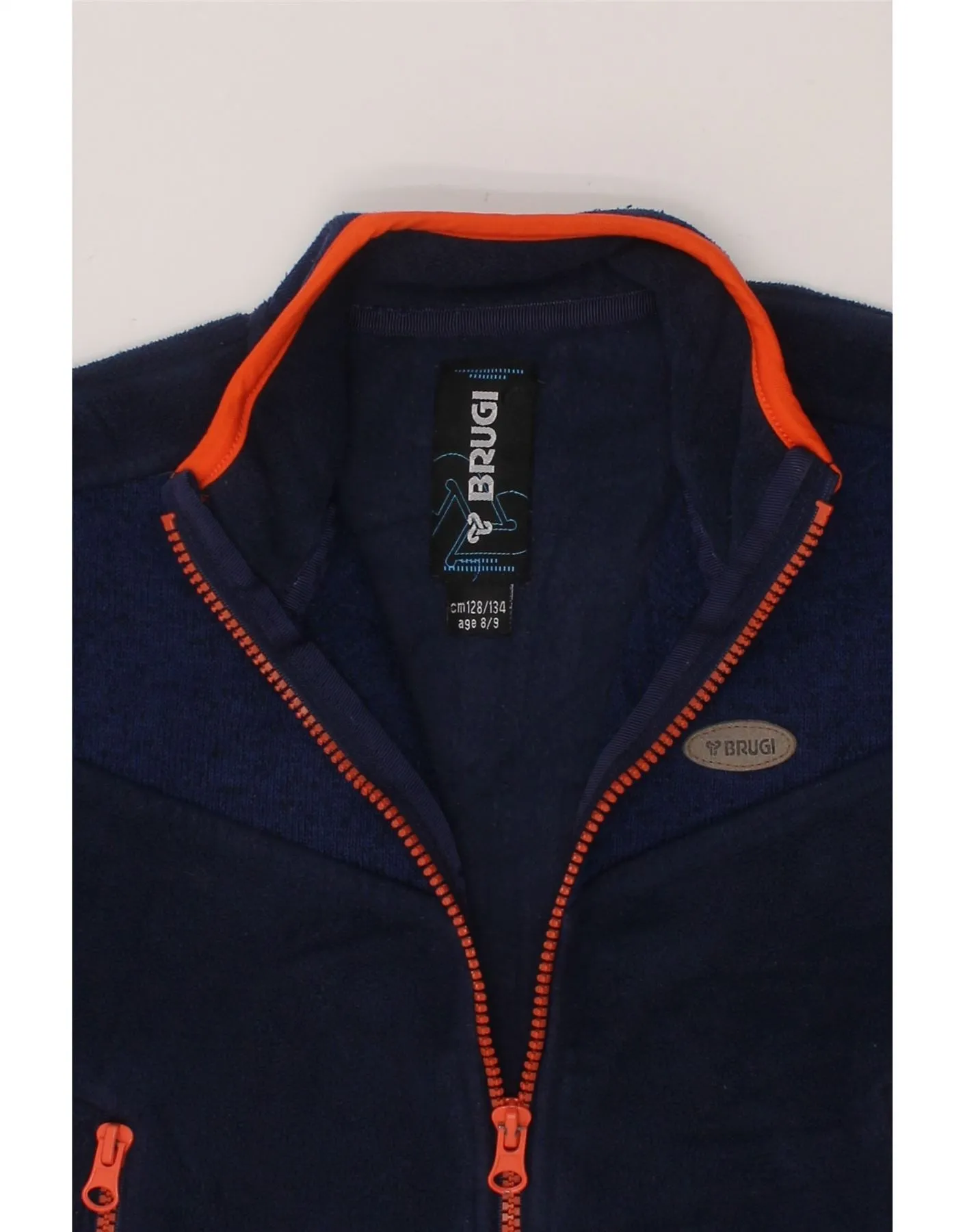 BRUGI Boys Fleece Gilet 8-9 Years Navy Blue Colourblock