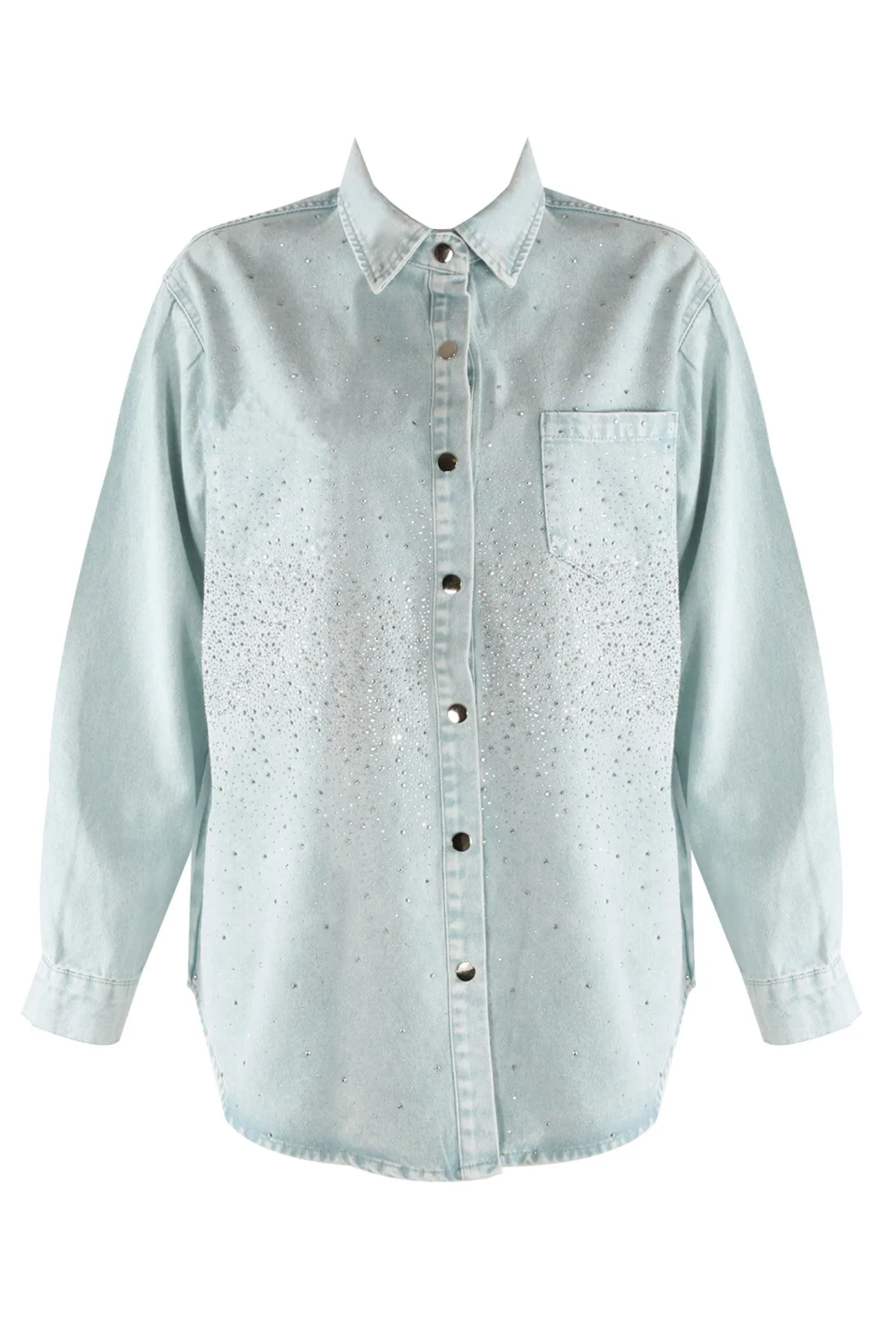 Delta Sparkle Stud Denim Shacket
