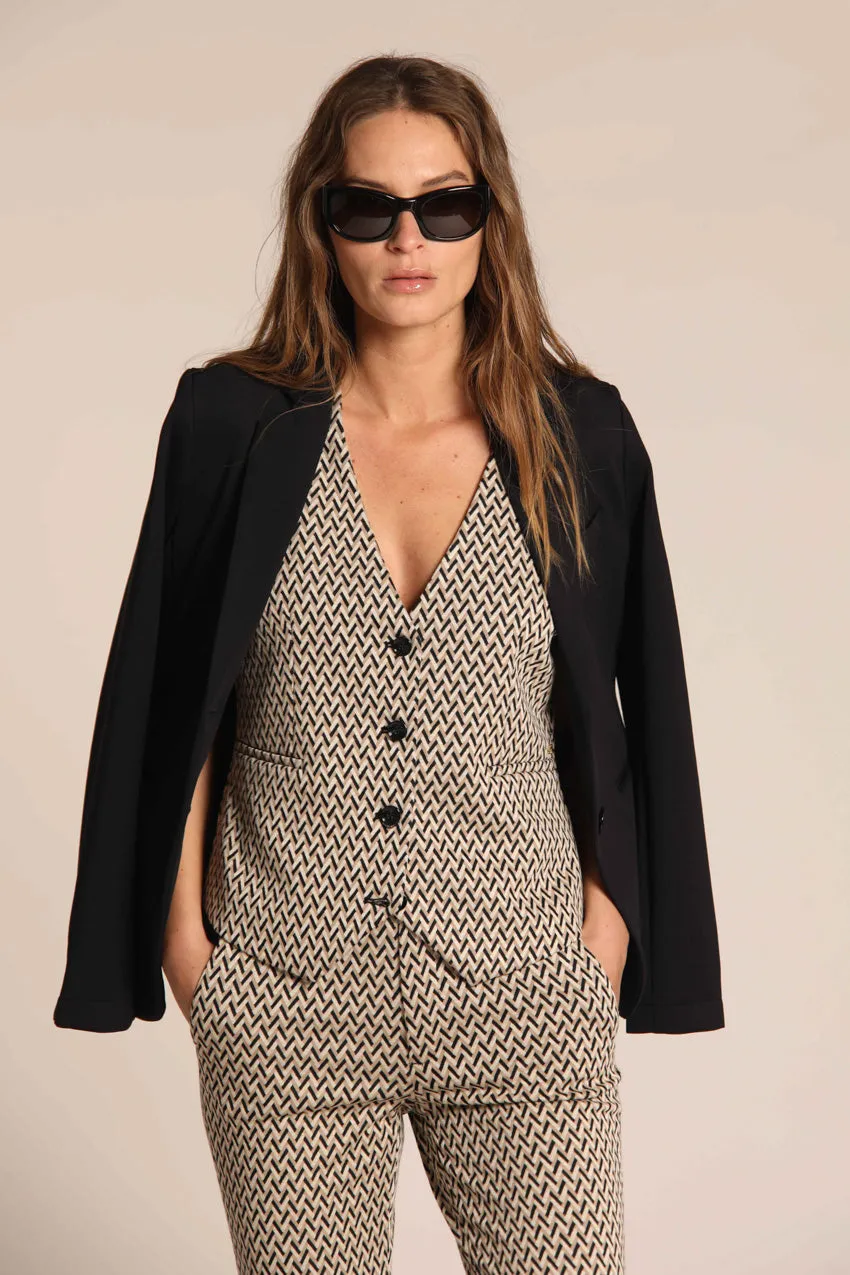 Ellen women's vest in jersey with herringbone motif