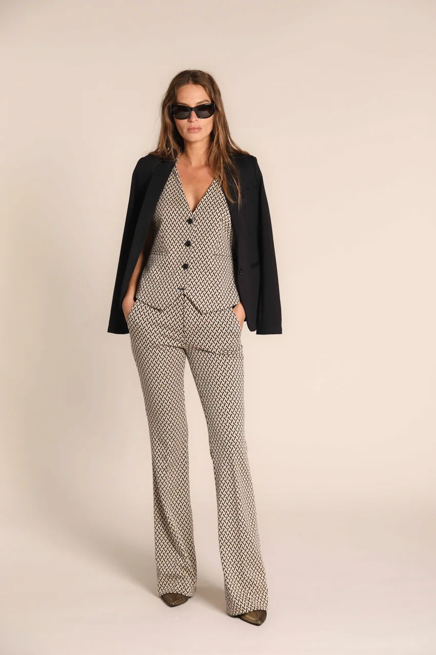 Ellen women's vest in jersey with herringbone motif