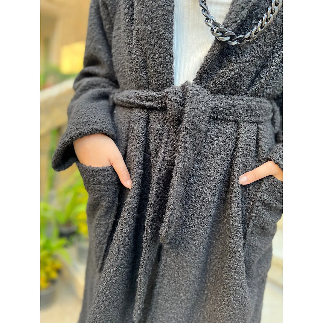 Faux shearling oversized coat