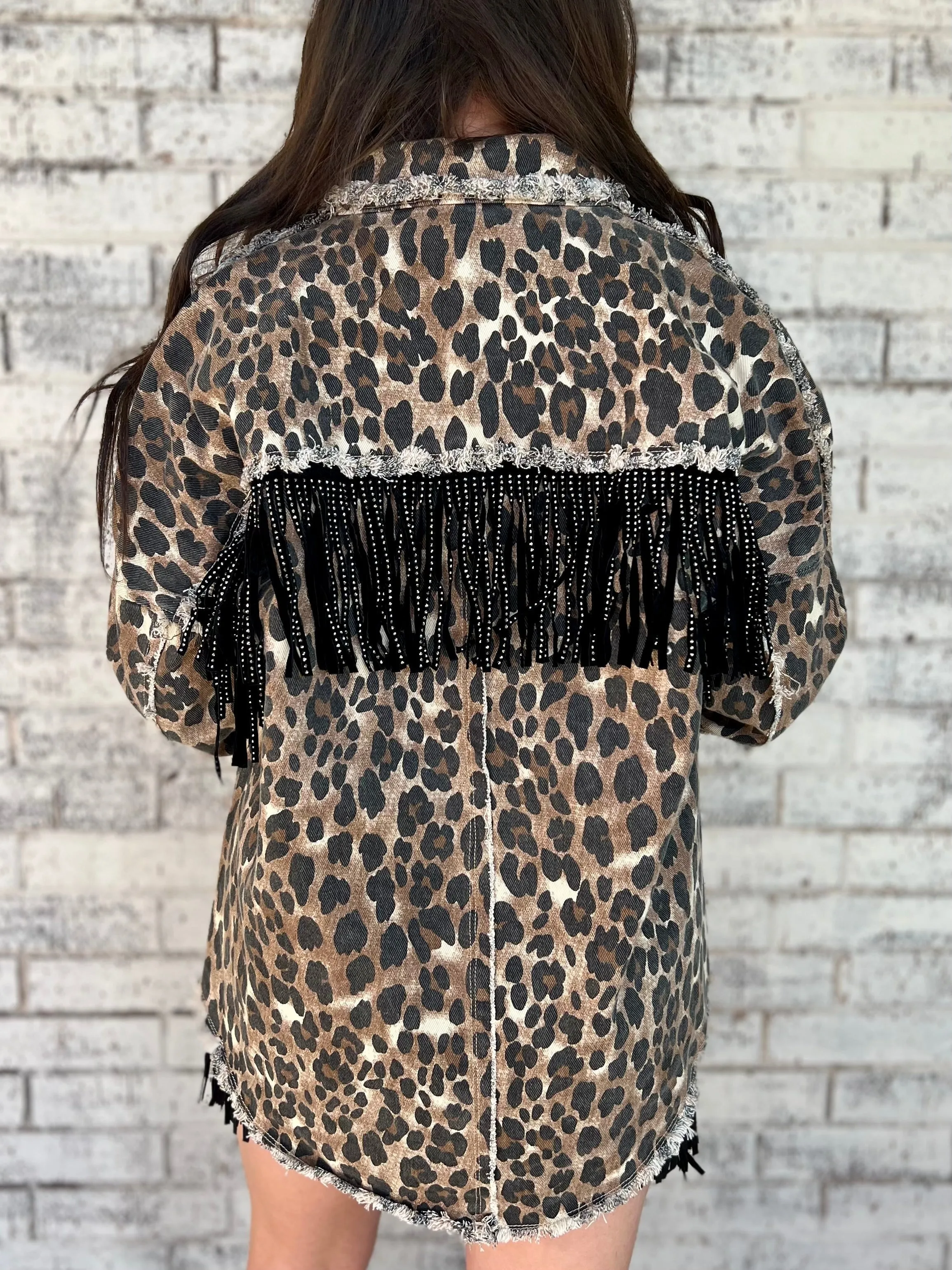 Fringed Leopard Shacket*