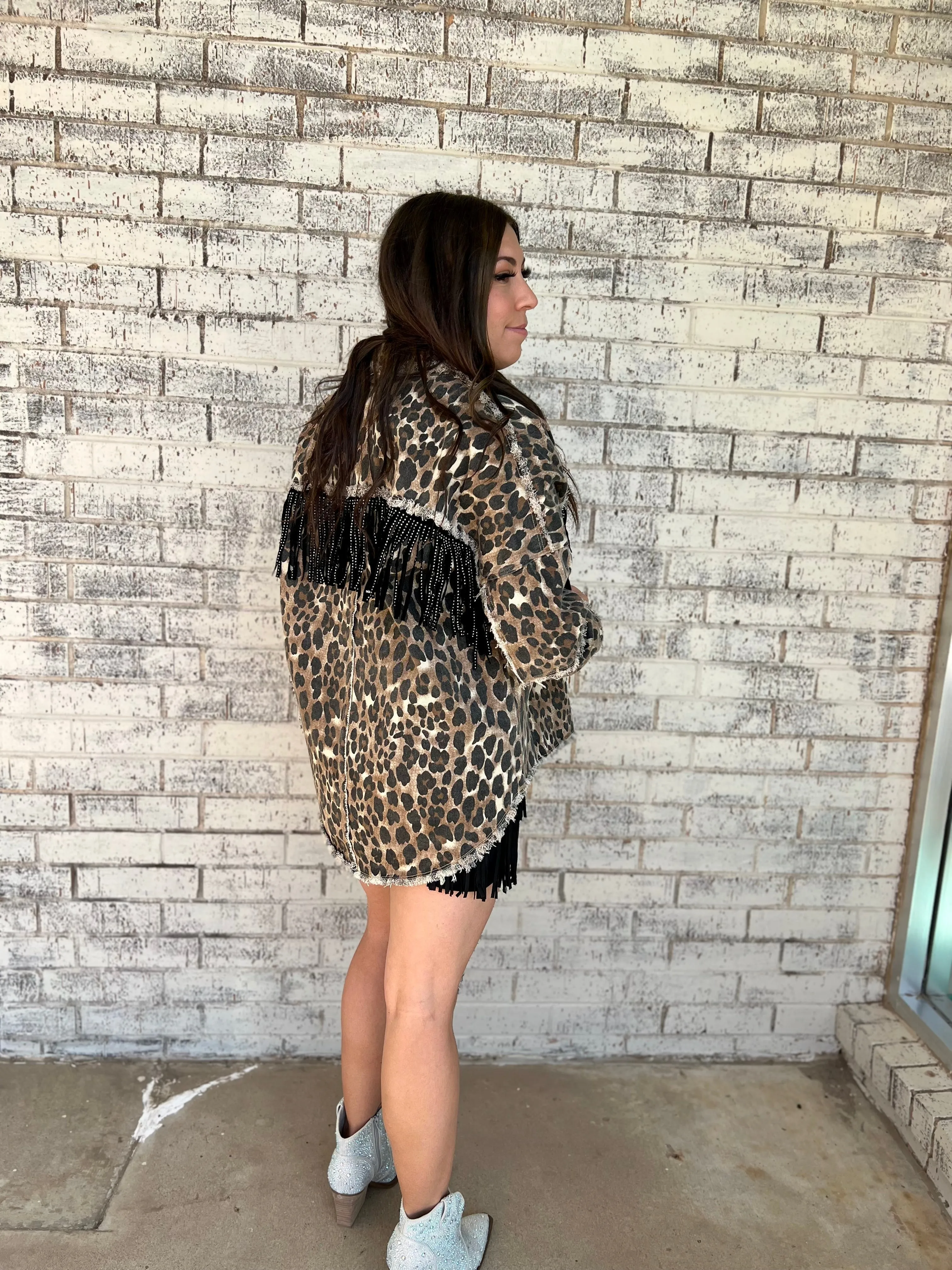 Fringed Leopard Shacket*