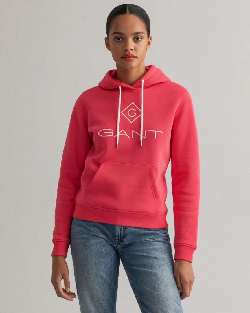 Gant Lock Up Sweat Hoodie - Watermelon Red