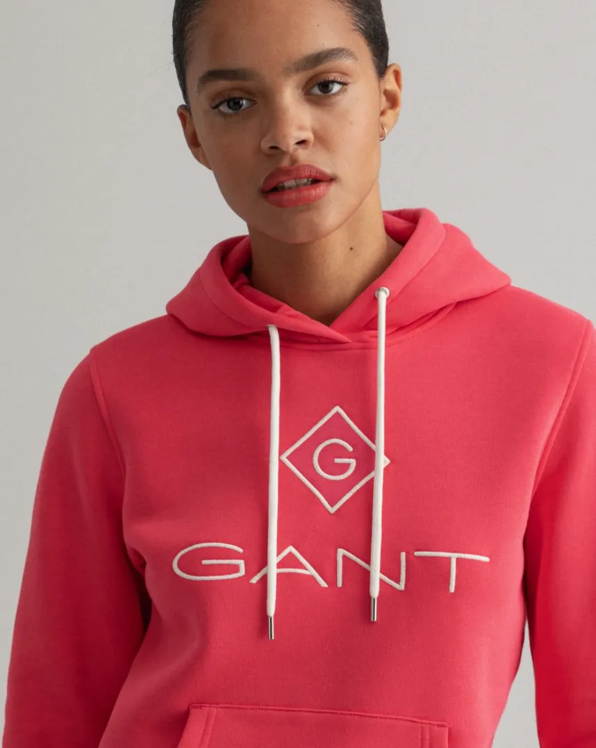 Gant Lock Up Sweat Hoodie - Watermelon Red