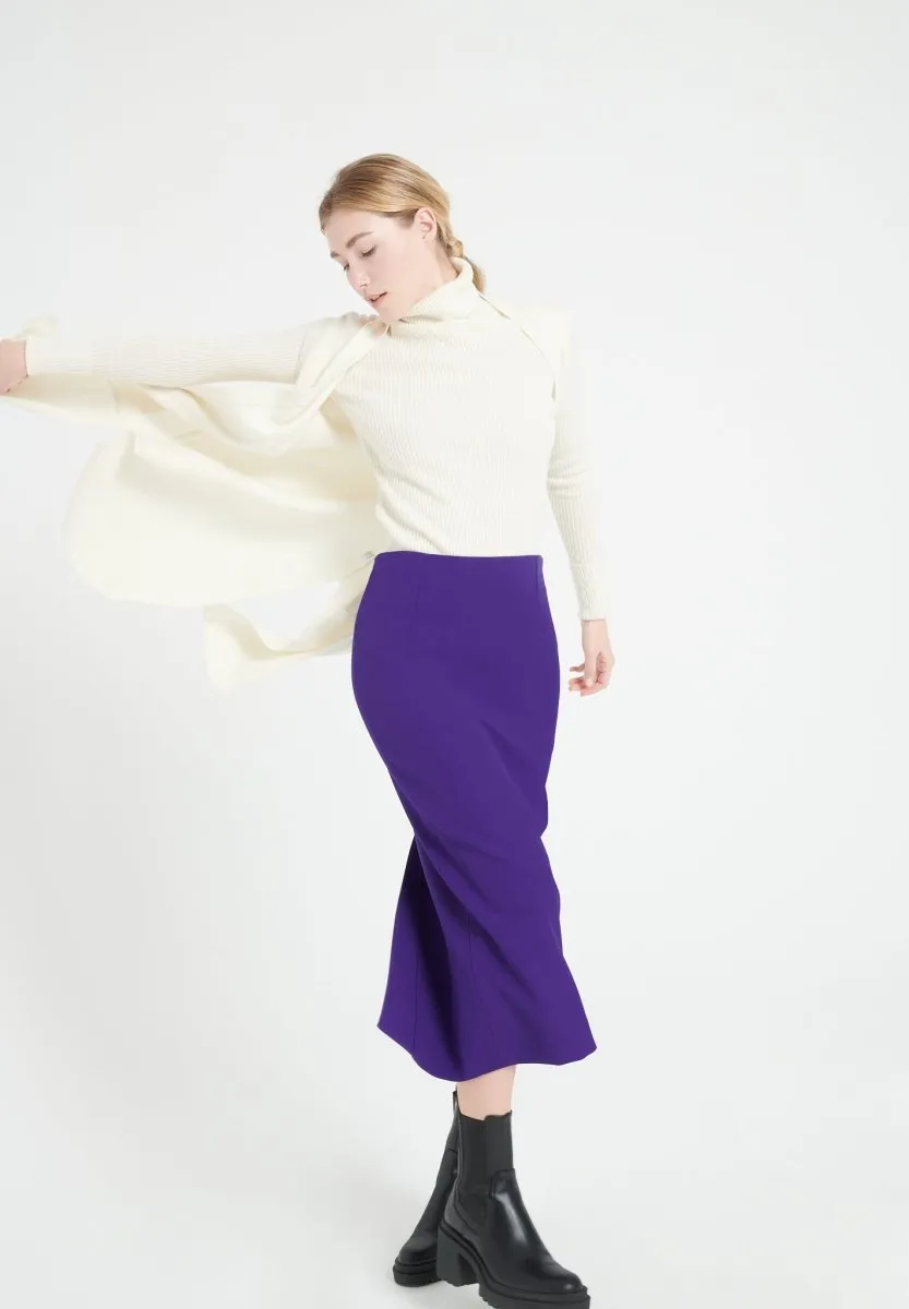 Gilet long sans manches cachemire écru femme - MIA 6