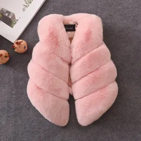 Girls Fur Gilet - Pink