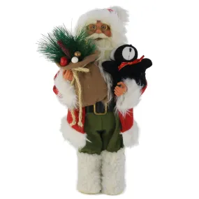 Handmade Santa Claus figure Christmas decor 16.5'', white | Bstaofy