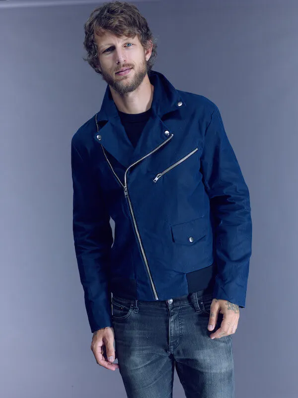 James Waxed Canvas Unisex Coat Navy by Vaute Couture