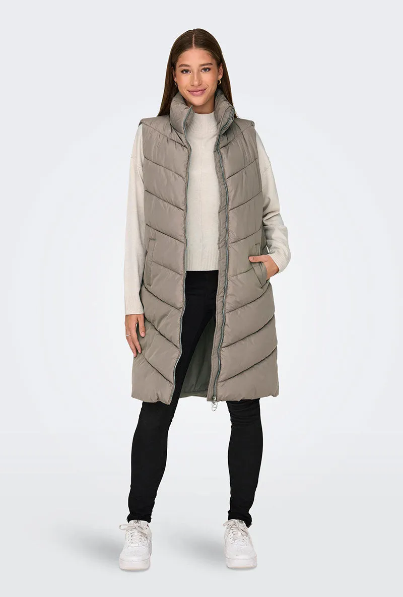 JDY FINNO LONG PADDED WAISTCOAT