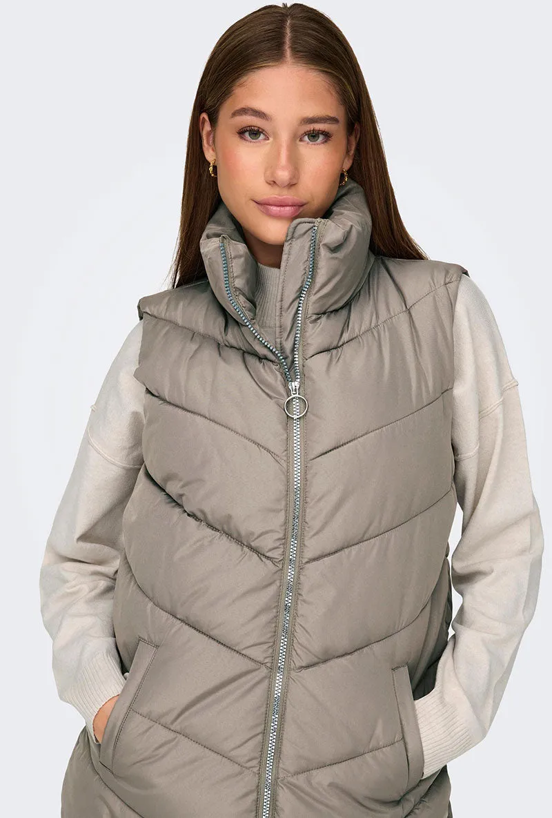 JDY FINNO LONG PADDED WAISTCOAT