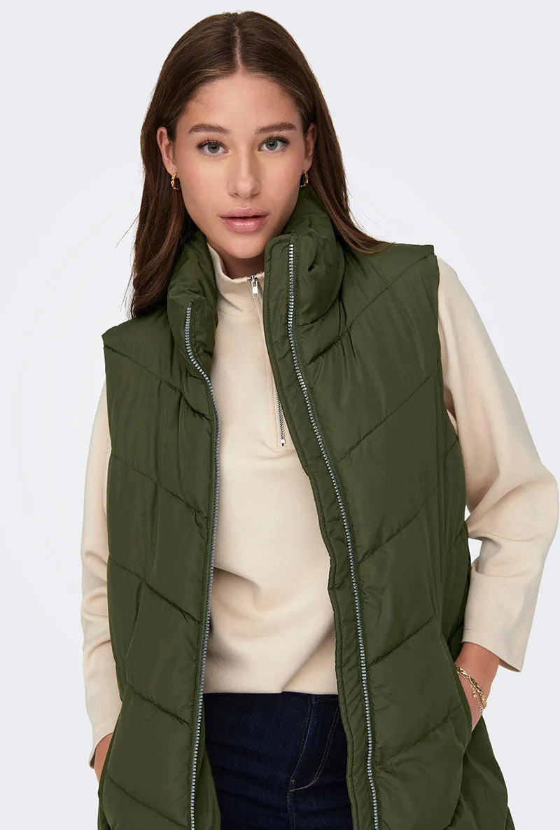 JDY FINNO LONG PADDED WAISTCOAT