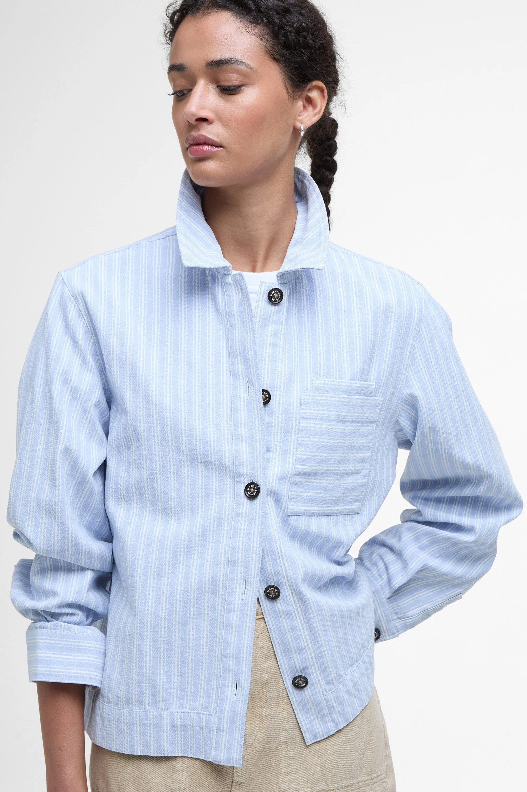 June Overshirt - Chambray Stripe