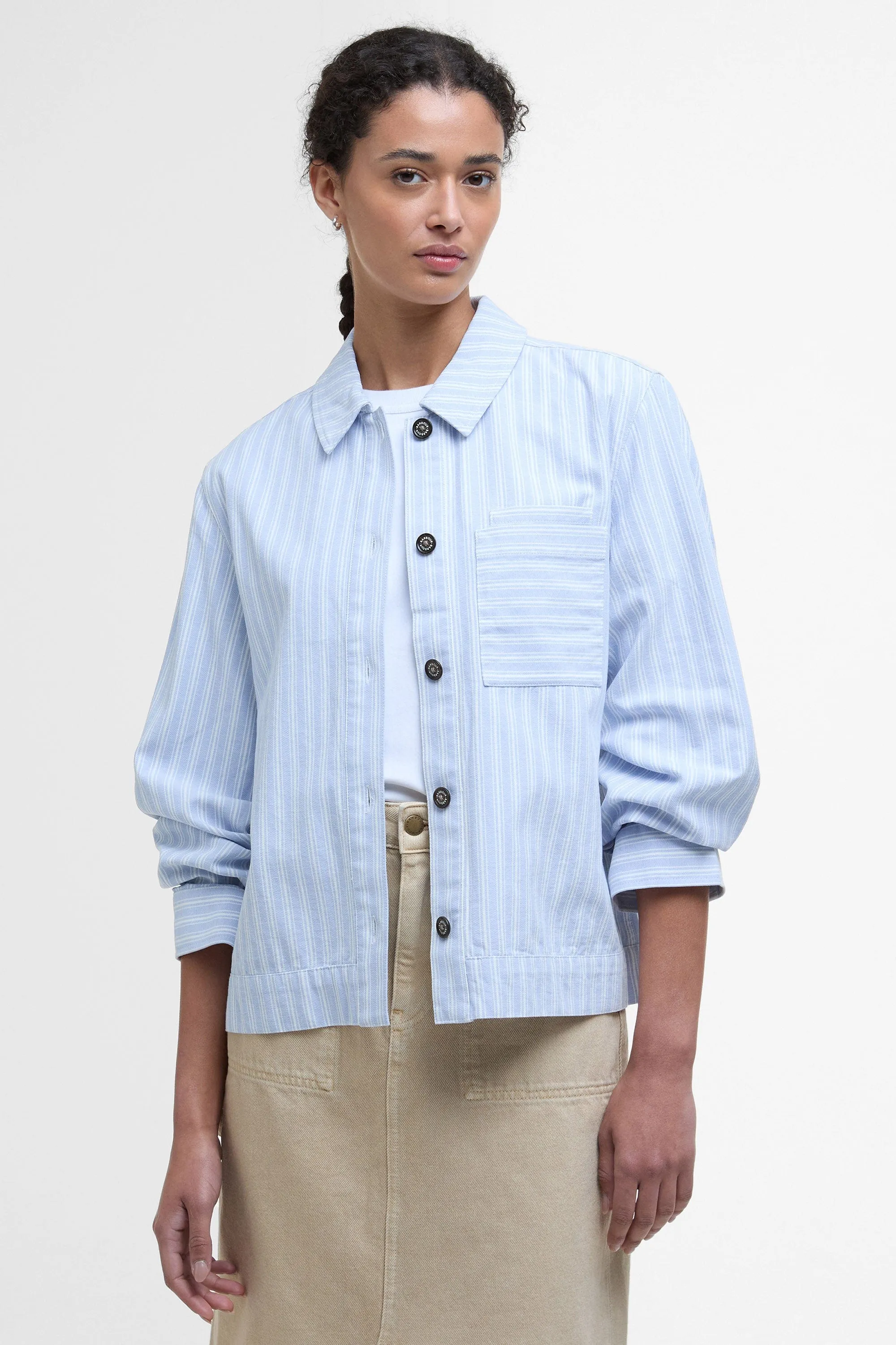 June Overshirt - Chambray Stripe