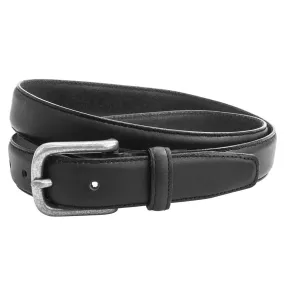 Leather Casual Chino Belt Burnished Edge: Black (L)