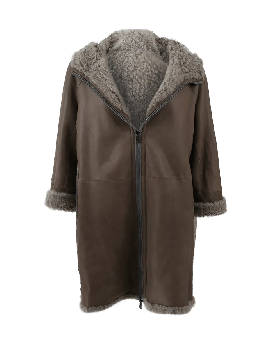 Leather Shearling Coat