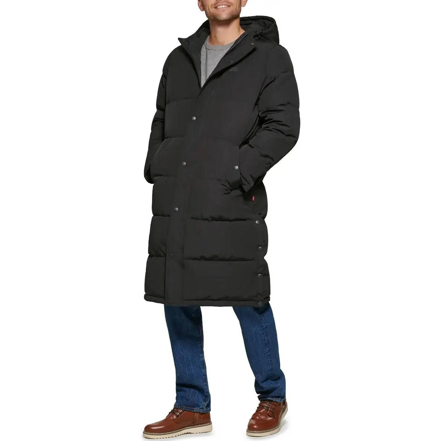 Levi's Men's Puffer Long Winter Coat with Hood