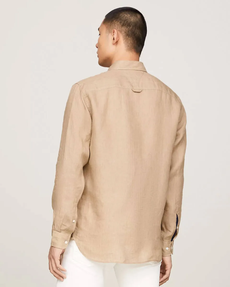 linskjorte pigment dyed li solid rf shirt