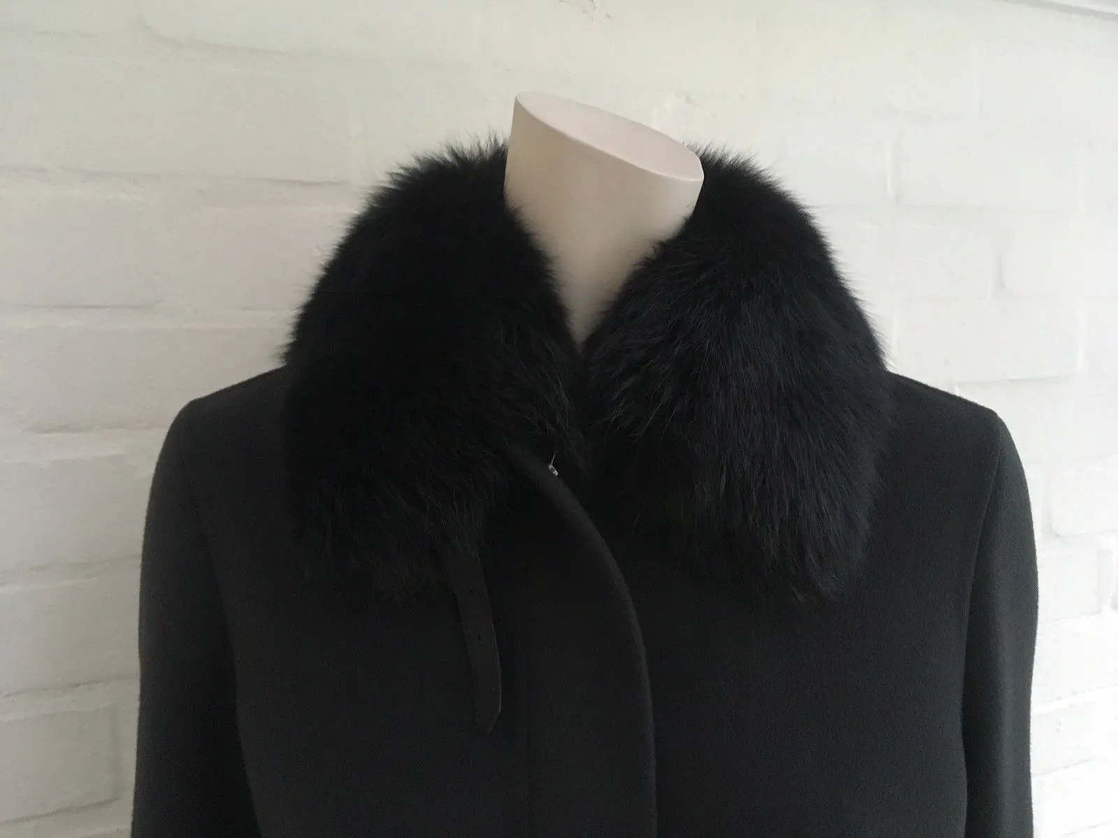Loro Piana Baby Cashmere Double Cashmere Fox Fur Collar I 42 UK 10 US 6 Ladies