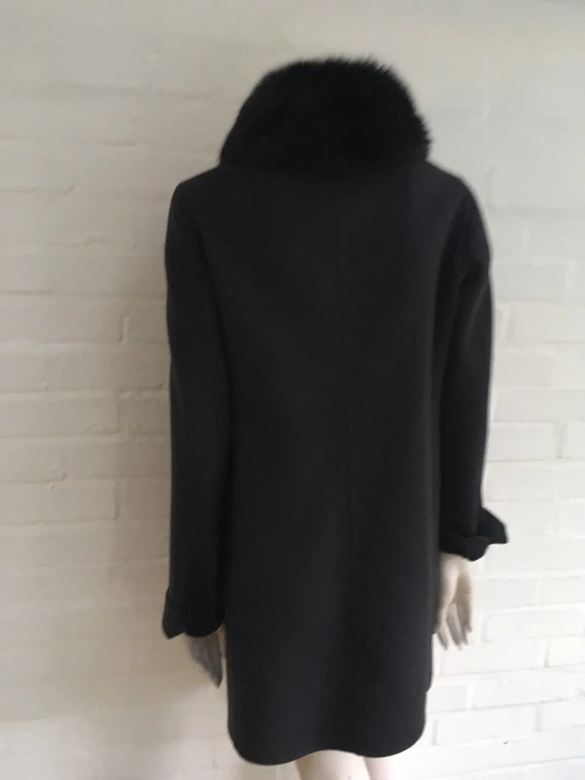 Loro Piana Baby Cashmere Double Cashmere Fox Fur Collar I 42 UK 10 US 6 Ladies