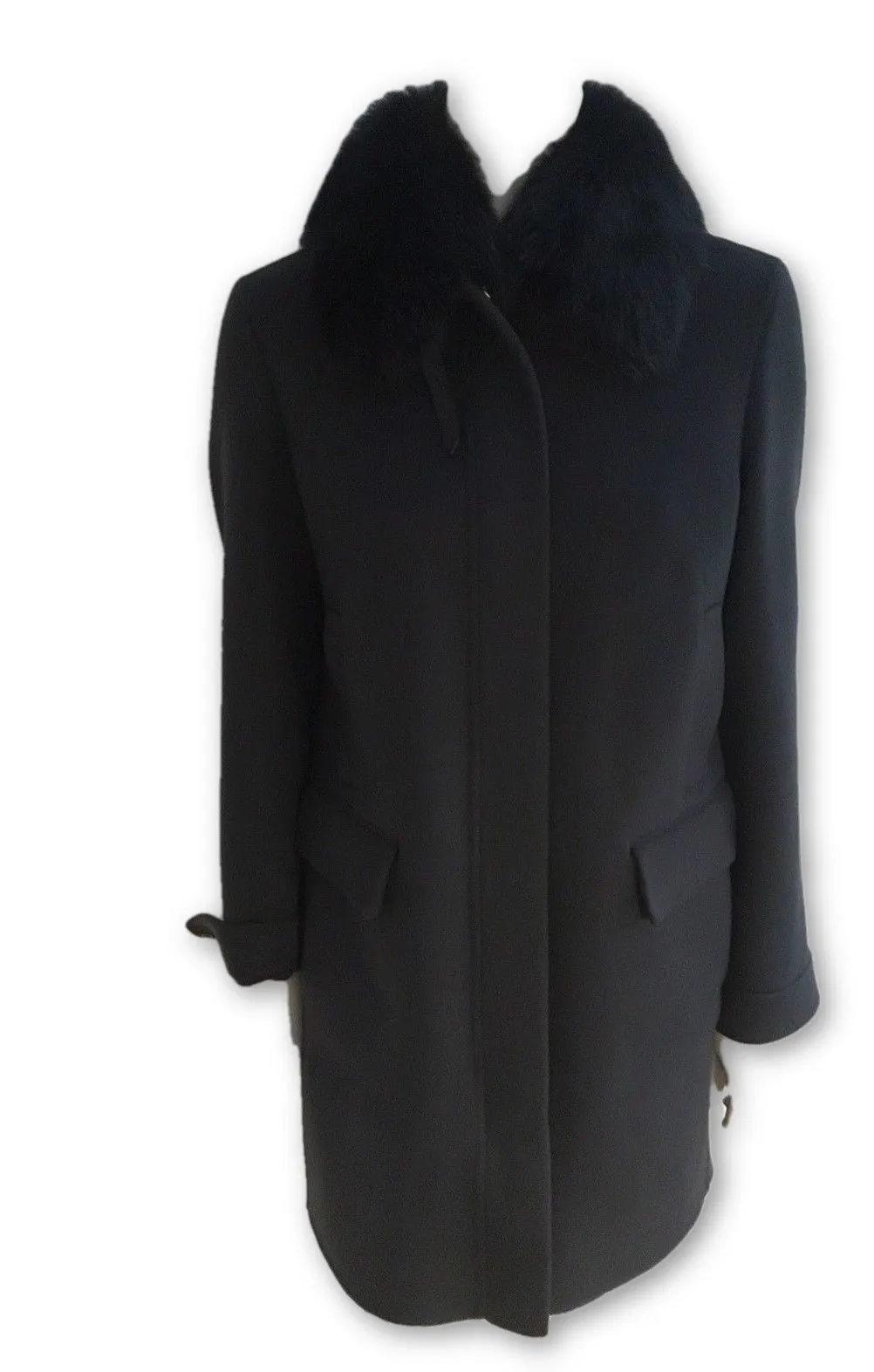 Loro Piana Baby Cashmere Double Cashmere Fox Fur Collar I 42 UK 10 US 6 Ladies