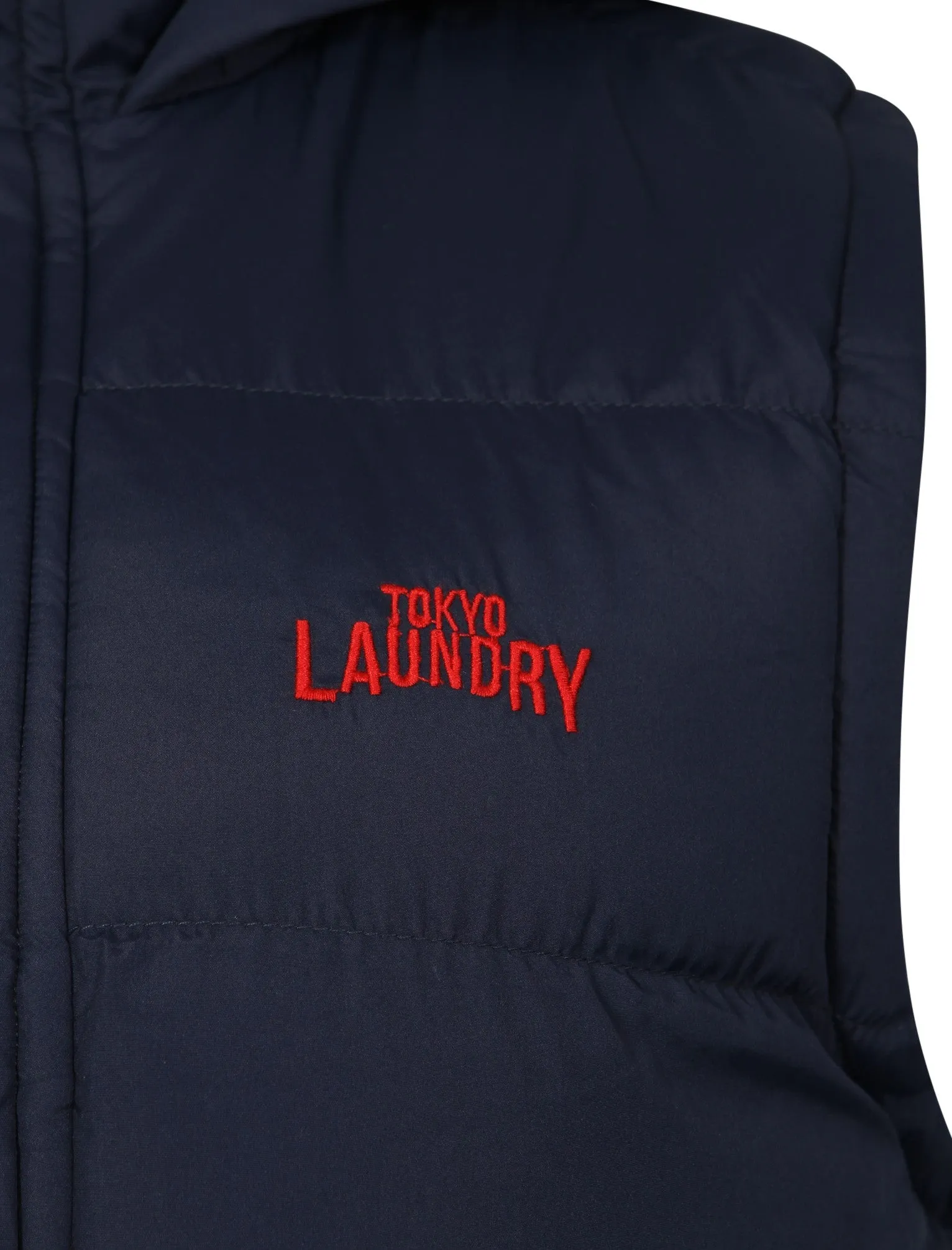 McCrooke Flannel Lined Quilted Gilet in Midnight Blue - Tokyo Laundry