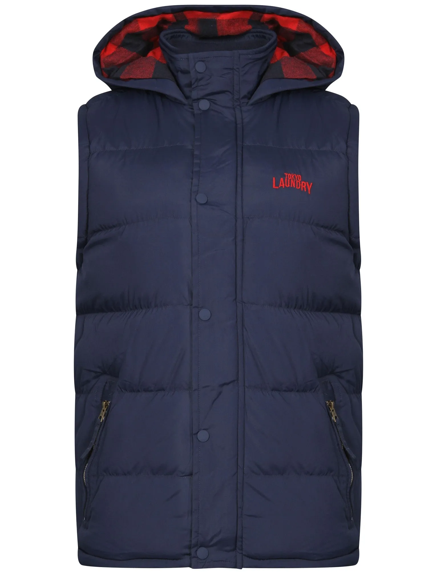 McCrooke Flannel Lined Quilted Gilet in Midnight Blue - Tokyo Laundry