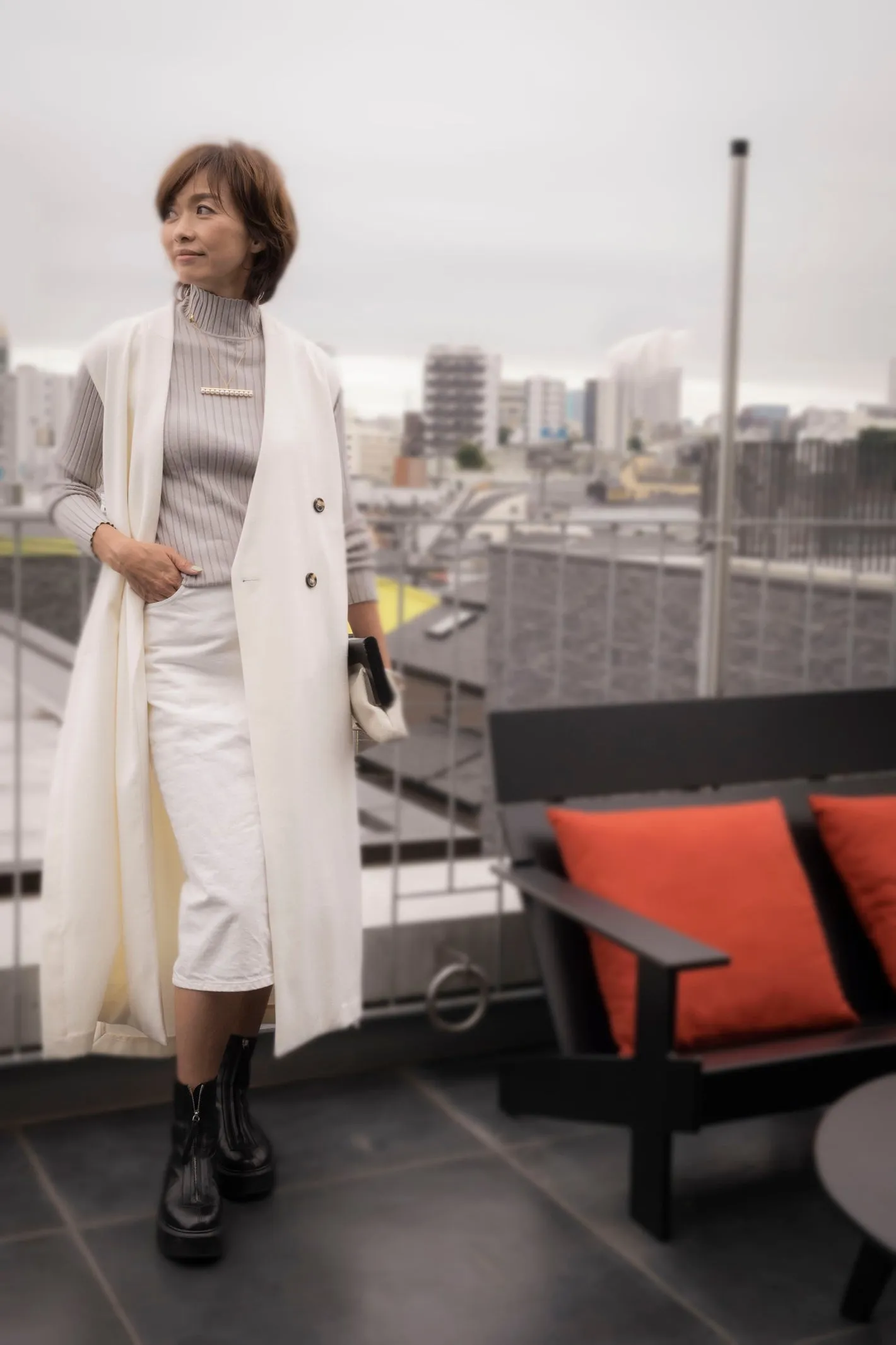 melton long gilet　