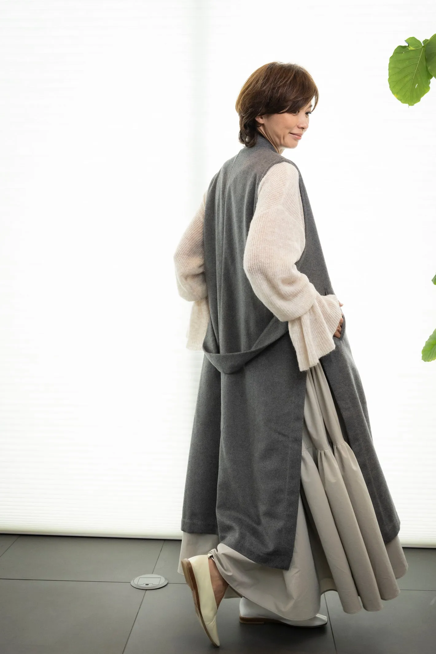 melton long gilet　
