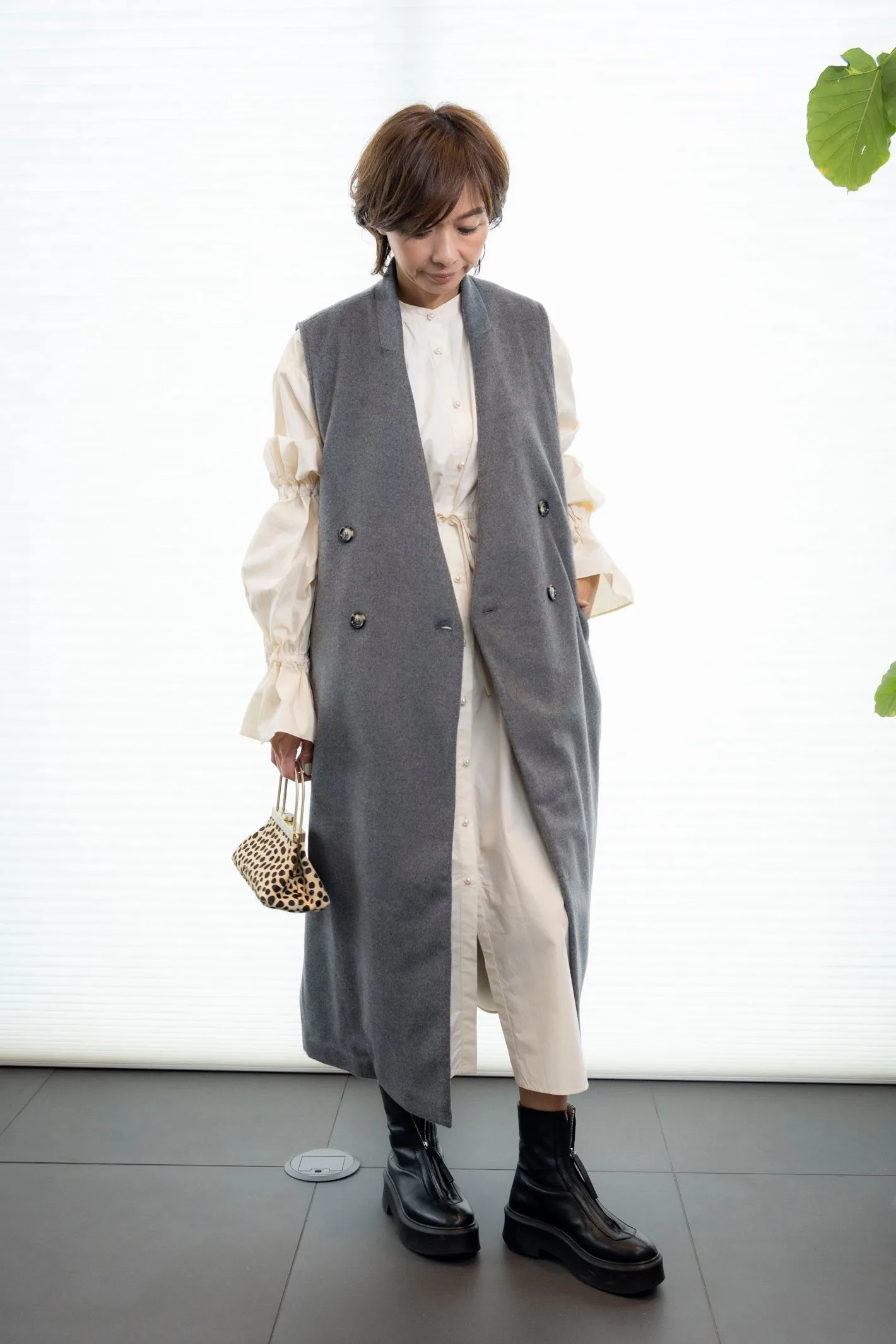 melton long gilet　