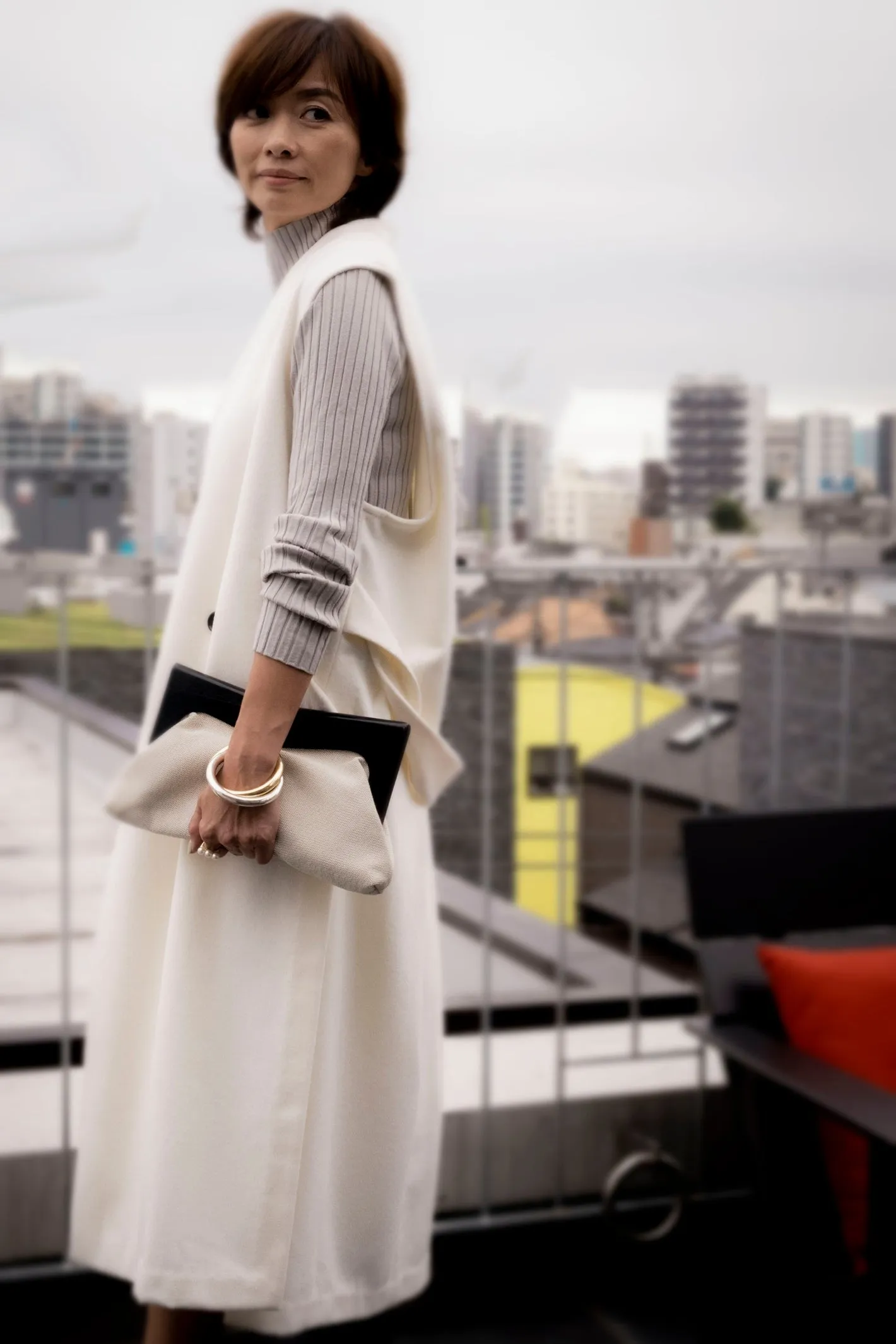 melton long gilet　