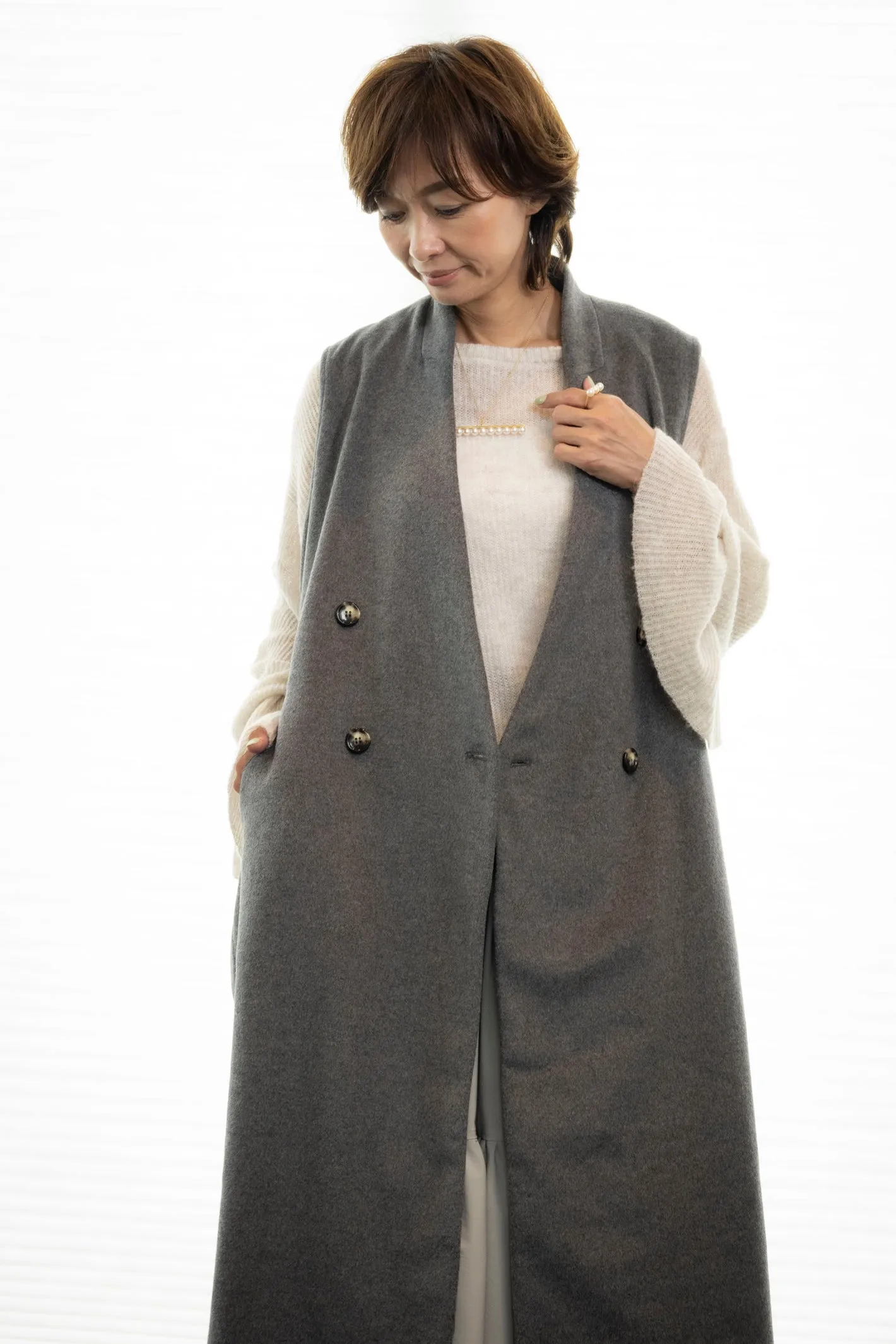 melton long gilet　