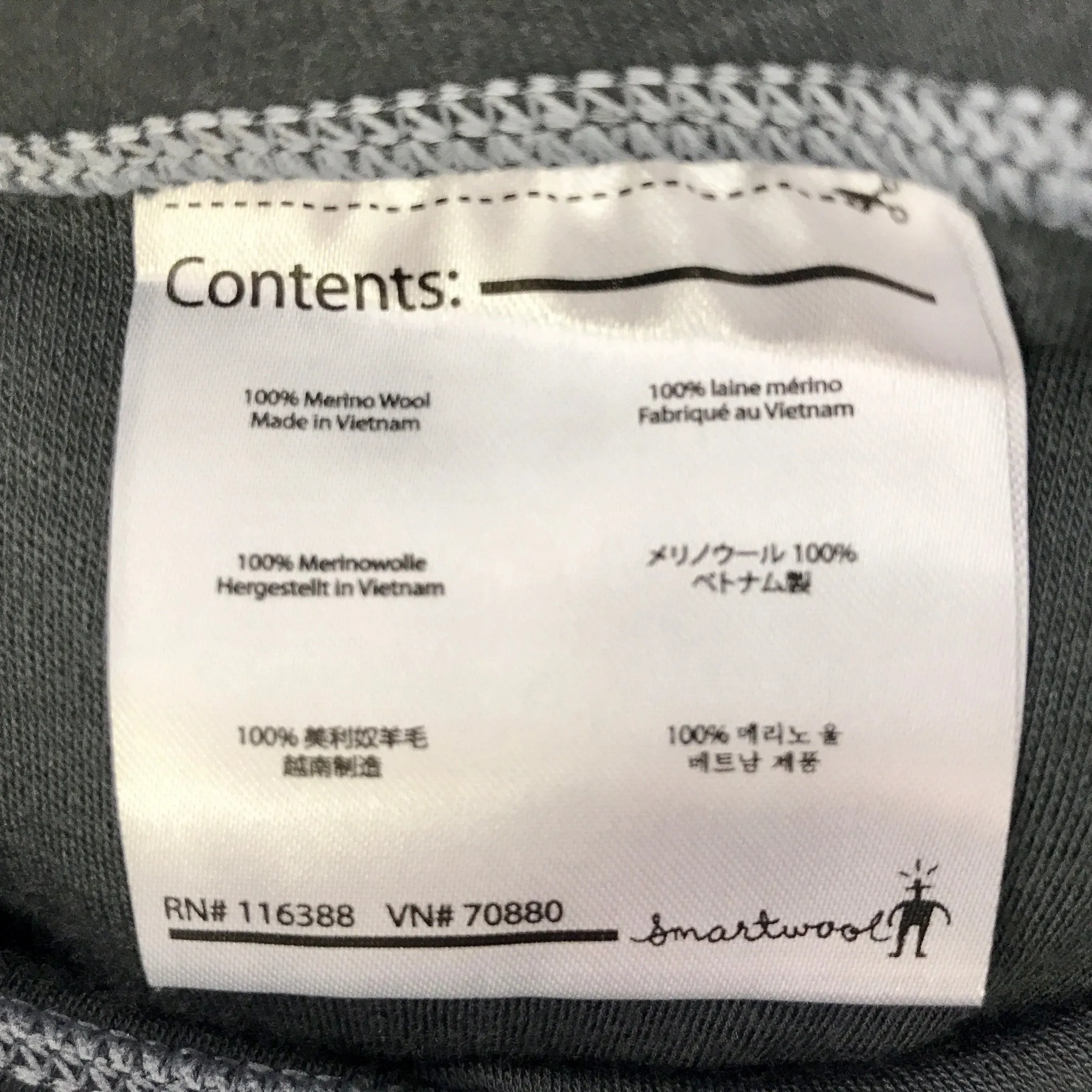 Merino Wool Long Johns Underpants Dark Grey 'Smartwool' Sz L - New - OOAK