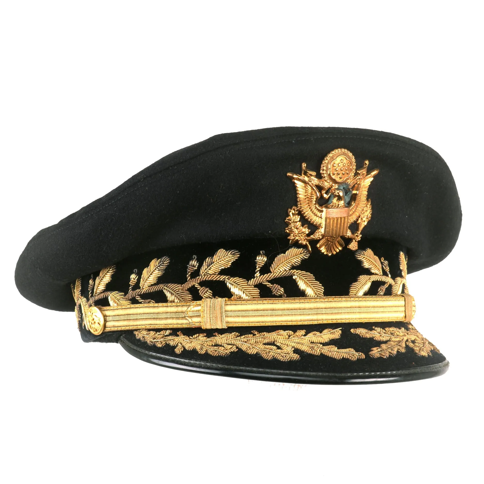 Original U.S. 1950s Early Cold War Era General Officer’s Dress Blue Uniform Peaked Visor Cap - Size 7 ¼