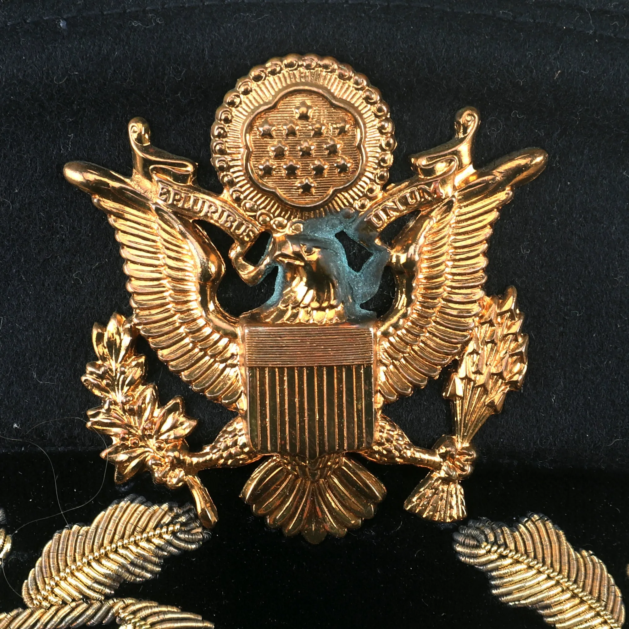 Original U.S. 1950s Early Cold War Era General Officer’s Dress Blue Uniform Peaked Visor Cap - Size 7 ¼