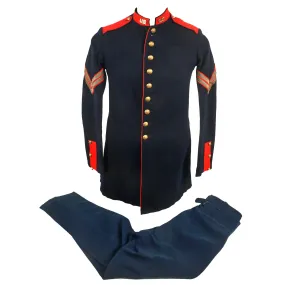 Original U.S. Indian Wars Era Named Enlisted Model 1885 Artillery Uniform Coat & Trousers with M1872 Corporal Chevrons
