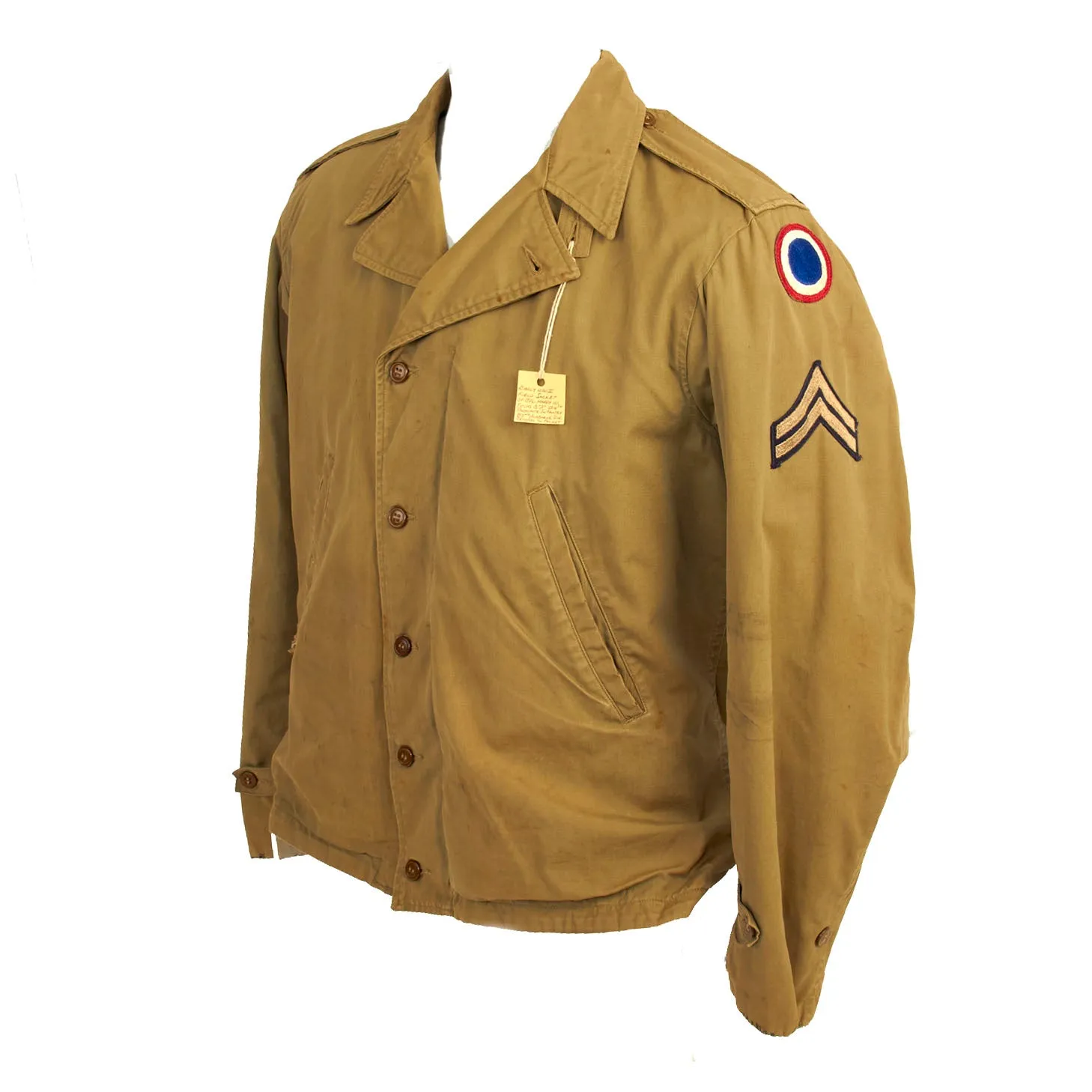 Original U.S. WWII Named 82nd Airborne Uniform Grouping Featuring Custom Camouflage Parachute Silk Lined Overseas Cap - With Documents