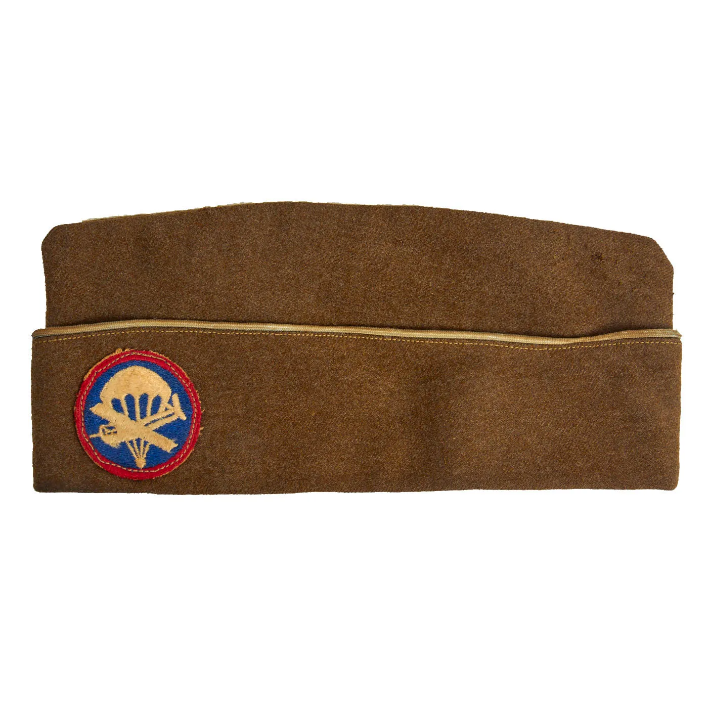 Original U.S. WWII Named 82nd Airborne Uniform Grouping Featuring Custom Camouflage Parachute Silk Lined Overseas Cap - With Documents