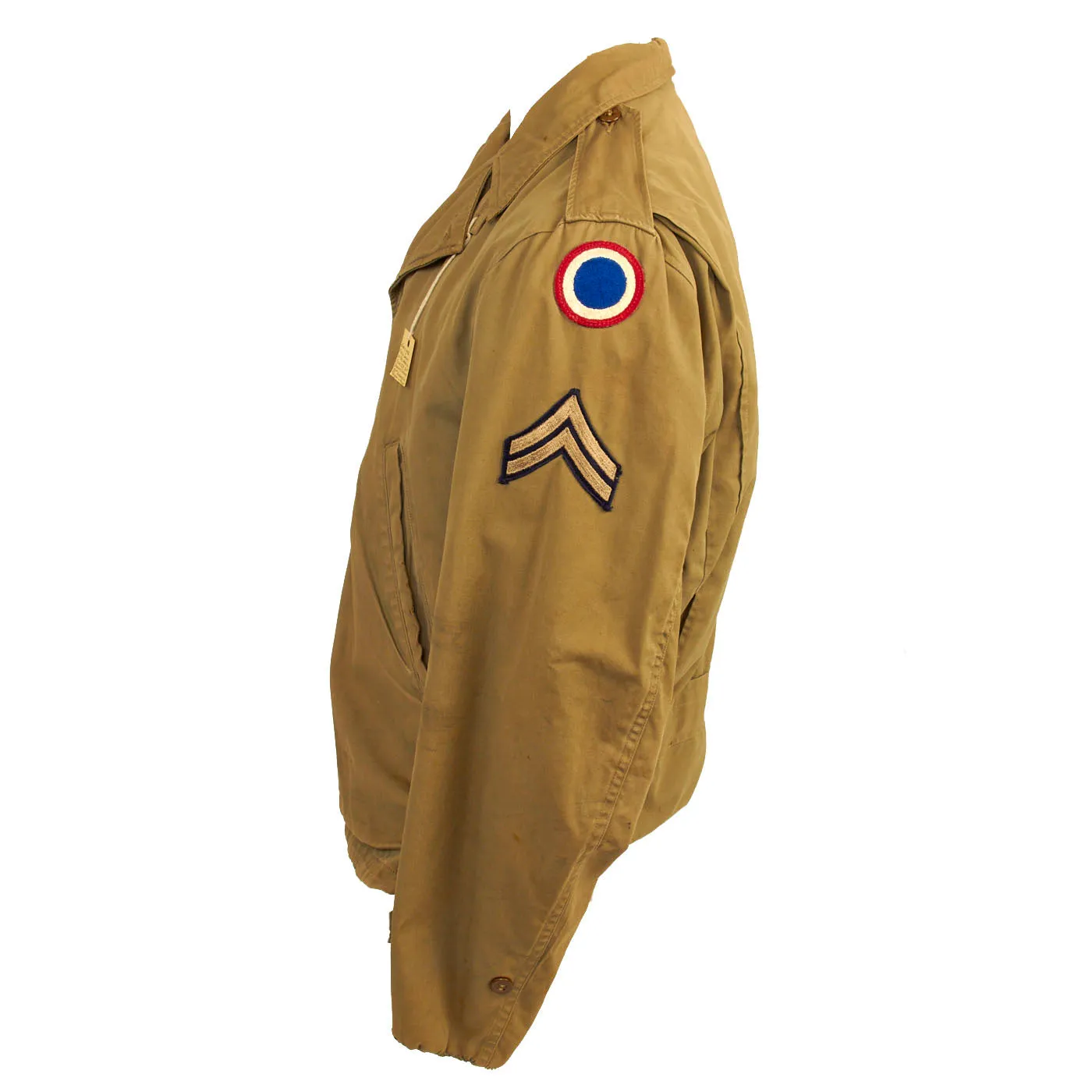 Original U.S. WWII Named 82nd Airborne Uniform Grouping Featuring Custom Camouflage Parachute Silk Lined Overseas Cap - With Documents