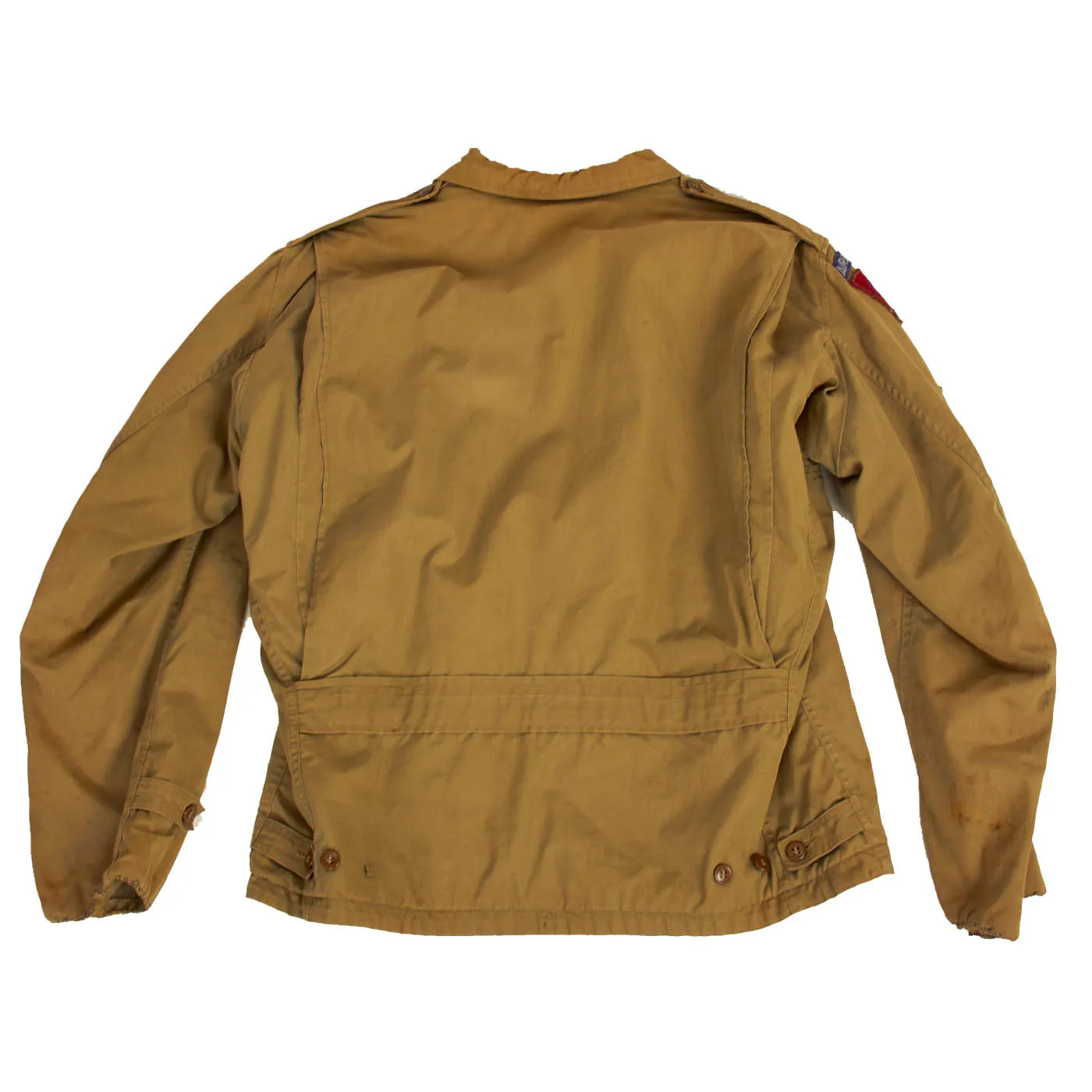 Original U.S. WWII Named 82nd Airborne Uniform Grouping Featuring Custom Camouflage Parachute Silk Lined Overseas Cap - With Documents