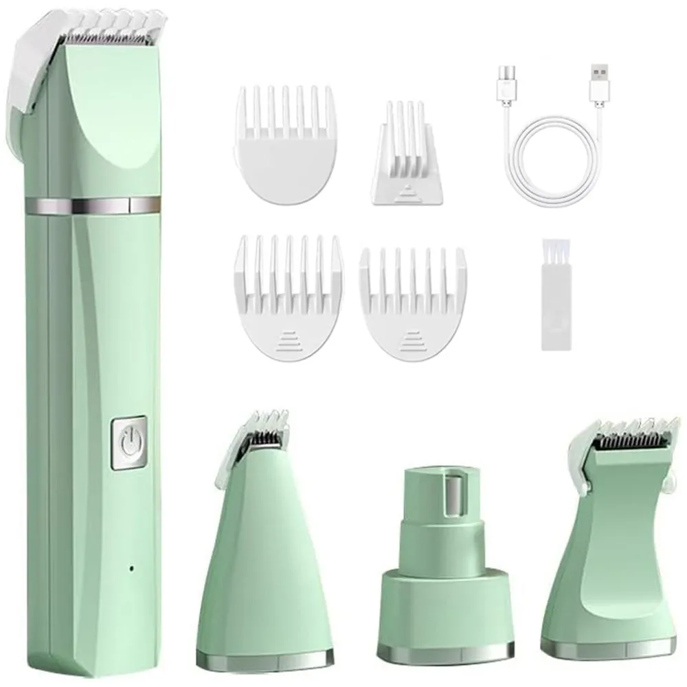 Pet Grooming Kit Cat Dog Clippers Pet Hair Trimmer Electric Shaver Green