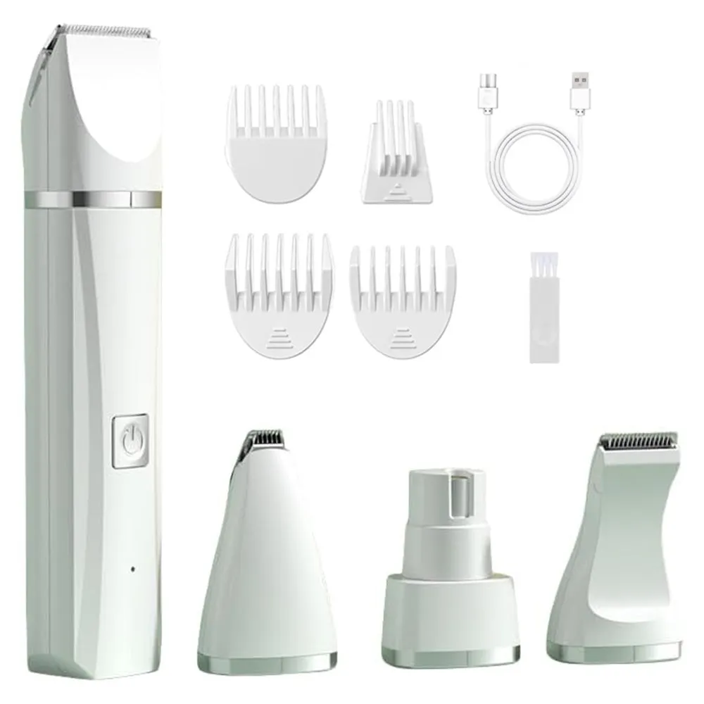 Pet Grooming Kit Cat Dog Clippers Pet Hair Trimmer Electric Shaver White
