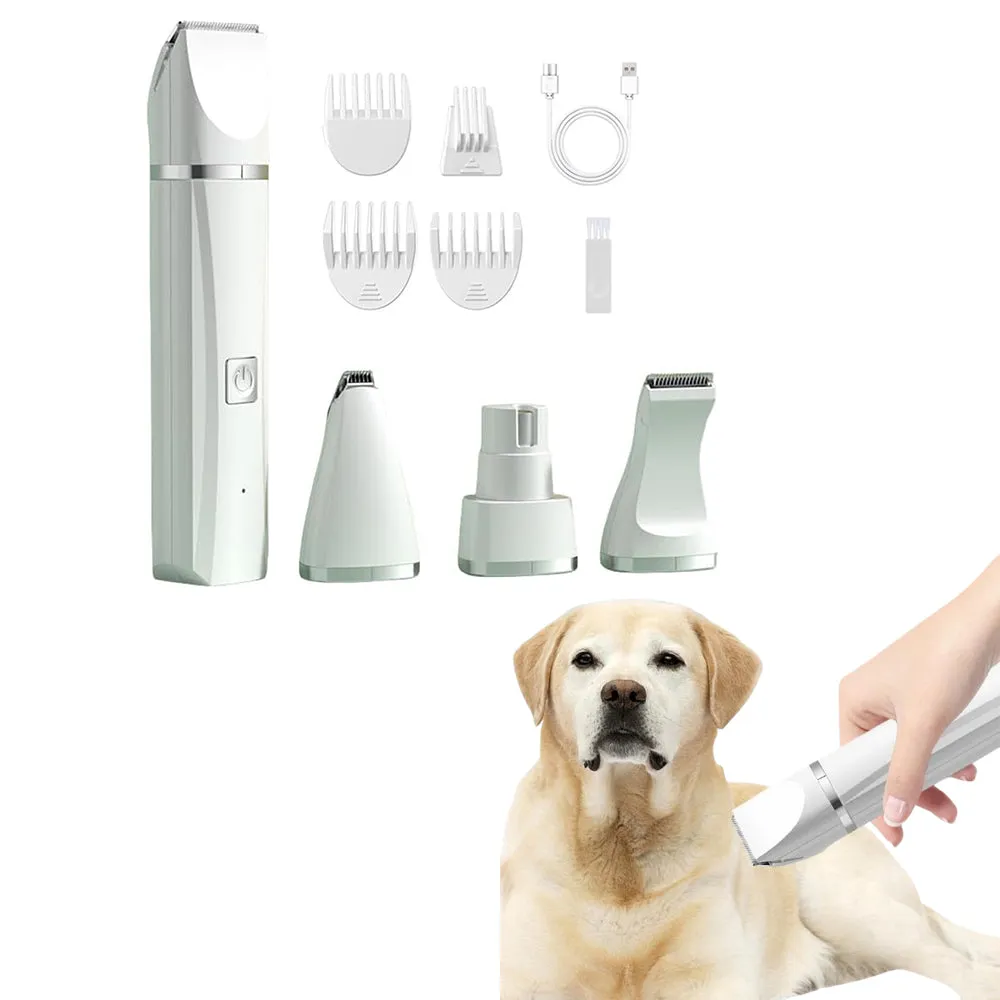 Pet Grooming Kit Cat Dog Clippers Pet Hair Trimmer Electric Shaver White