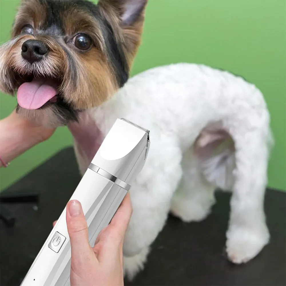 Pet Grooming Kit Cat Dog Clippers Pet Hair Trimmer Electric Shaver White
